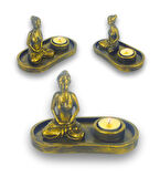 Yogacı Kız Çubuk Tütsülük ve Tealight (Altın)