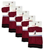 5 Adet Büyük Beden Redzone Likralı Boxer Bordo