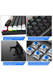 K550 Mekanik Oyuncu Klavyesi -Değiştirilebilir Switch- Rainbow RGB Aydınlatma-87 Tuş - Red Switch