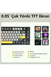 AK820 PRO Mekanik Oyun Klavyesi,3 Modlu TFT Renkli Ekran  ve CNC Düğmeli 81 Tuş,RGB Aydınlatma