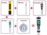5in1 Dijital PH/TDS/EC/Tuzluluk/Sıcaklık Metre Işıklı Test Cihazı İletkenlik Kalem Model