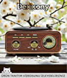 DCX-11 Özel Tasarım Ahşap Görünümlü Retro Vintage Nostaljik Radyo & Bluetootlu Mini Fm Radyo