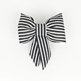 Woodycord  İçi Dolgulu Büyük Boy Çizgili Fiyonk Otomatik Toka - Bow toka