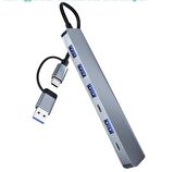 7 In 1 Usb/Type-C To USB A+Usb C-Usb 2.0/3.0 Çift Uçlu Çevirici Adaptör Çok Portlu Çoklayıcı Usb Hub