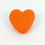 Woodycord Elyaf Dolgulu Turuncu Kalp Klipsli Toka