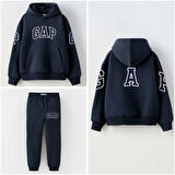 ERKEK ÇOCUK PAMUKLU KAPÜŞON DETAYLI 2'Lİ ALT ÜST TAKIM EŞOFMAN TAKIMI