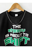 Erkek Oversize Baskılı Pamuklu Bisiklet Yaka Kısa Kollu T-shirt