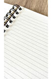 Sert Mukavva Kapaklı Spiralli 80 Yaprak Çizgili A5 Defter (Peacock Blue Kapak Rengi)