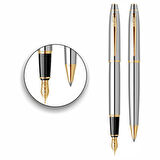 İsminize Özel Scrikss 35 Gold Krom Tükenmez+Dolma Kalem Set