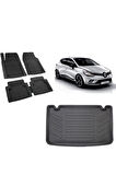 Renault Clio 4 2018 Model 3D Bagaj Havuzu+3D Siyah Havuzlu Paspas Takımı