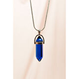 Safir Doğal Taşı Zincirli El Yapımı Tasarımlı Kolye Uç: 3,5 cm Zincir: 20 cm Kutulu