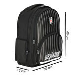 Beşiktaş 3 Bölmeli İnce Çubuklu Suni Deri Okul Çantası + Kalemlik