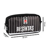 Beşiktaş 3 Bölmeli İnce Çubuklu Suni Deri Okul Çantası + Kalemlik