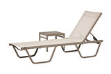 Erinöz Asos Alüminyum Fileli Şezlong  + Sehpa - Cappuccino