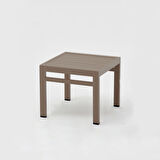 Erinöz Asos Alüminyum Fileli Şezlong  + Sehpa - Cappuccino