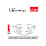 Kare Şeffaf Badya 1 Adet 3 No