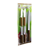 5 PCS : 4+1 4 ADET DÜZ KAHVALTI BIÇAK+ 1 ADET EKMEK BIÇAK AHŞAP SAPLI BIÇAK SET
