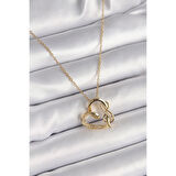 316L Çelik Gold Renk Zincir Zirkon Taş Detaylı Kalp Model Sonsuzluk Detay Kadın Kolye