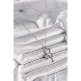 316L Çelik Gümüş Renk Ayna Ayıcık Model Zirkon Taşlı Kalp Detay Kadın Kolye