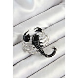 3D Siyah Akrep Figürlü Gümüş Renk Kadın Broş