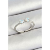 Pirinç Fiyonk Figürlü Zirkon Taşlı Gümüş Renk Ayarlanabilir Kadın Yüzük