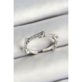 Pirinç Düğüm Figürlü Zirkon Taşlı Gümüş Renk Ayarlanabilir Kadın Yüzük