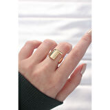 T Harfli Altın Renk Ayarlanabilir Yüzük
