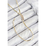 Pirinç Zirkon Taşlı Ezme Zincirli Model Gold Renk Y Kolye
