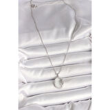 316L Çelik Gümüş Renk Zincir Beyaz Mineli Gün Batımı Model Zirkon Taş Detaylı Kadın Kolye