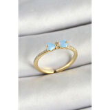 Pirinç Fiyonk Figürlü Zirkon Taşlı Gold Renk Ayarlanabilir Kadın Yüzük