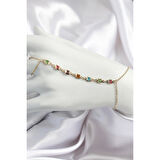 Pirinç Renkli Kare Zirkon Taşlı Y Model Gold Renk Kadın Şahmeran