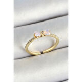 Pirinç Fiyonk Figürlü Zirkon Taşlı Gold Renk Ayarlanabilir Kadın Yüzük