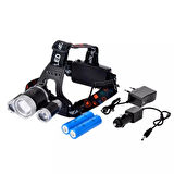 3 Başlıklı Şarjlı  Kafa Feneri