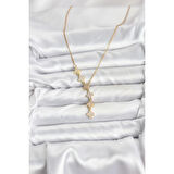 316L Çelik Zincir Gold Renk Yonca Model Kadın Kolye