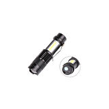 Şarjlı LED El Feneri - 14500 Pil Dahil, 4 Işık Modu, Mini Boy