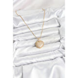 316L Çelik Zincir Gold Renk Zirkon Taşlı Kalpli Kadın Kolye