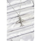 316L Çelik Zincir Gümüş Renk Uçak Model Kadın Kolye