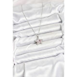 316L Çelik Zincir Gümüş Renk Pembe Taşlı Yıldız Model Kadın Kolye