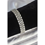 316L Çelik 12 mm Kalınlıkta Gümüş Renkli Erkek Bileklik