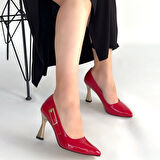 Motya Kırmızı Rugan Topuklu Ayakkabı