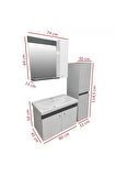 KAREN BANYO NEW BAHAR 80 CM BANYO DOLABI BOY DOLAP HEDİYELİ