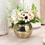 Kare Gold Cam Mozaik Fayans Çıkartmaları El İşi Kare Cam Fayans Kendinden Yapışkanlı Aynalı Dekor Panel 30x30 Cm (5365)