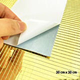 Kare Gold Cam Mozaik Fayans Çıkartmaları El İşi Kare Cam Fayans Kendinden Yapışkanlı Aynalı Dekor Panel 30x30 Cm (5365)