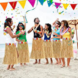 Hawaii Tarzı Hula Eteği – 60 cm Hasır Naturel Etek (5365)