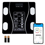 Dijital Baskül Yağ Ölçer Fonksiyonlu Akıllı Baskül Bluetooth Bağlantılı Tartı (5365)