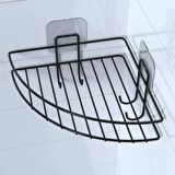 Yapışkanlı Banyo Köşeliği Kancalı Köşe Rafı Duş Şampuanlık Duvar Düzenleyici Organizer Raf (5365)