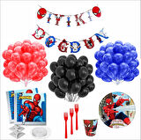 ÖRÜMCEK ADAM 16 KİŞİLİK DOĞUM GÜNÜ SETİ
