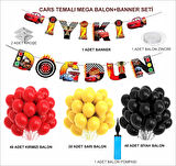 ARABALAR TEMALI MEGA BALON +BANNER SETİ