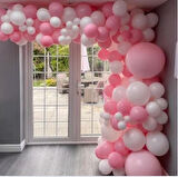 100 ADET PEMBE-BEYAZ BALON SETİ