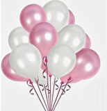 100 ADET PEMBE-BEYAZ BALON SETİ